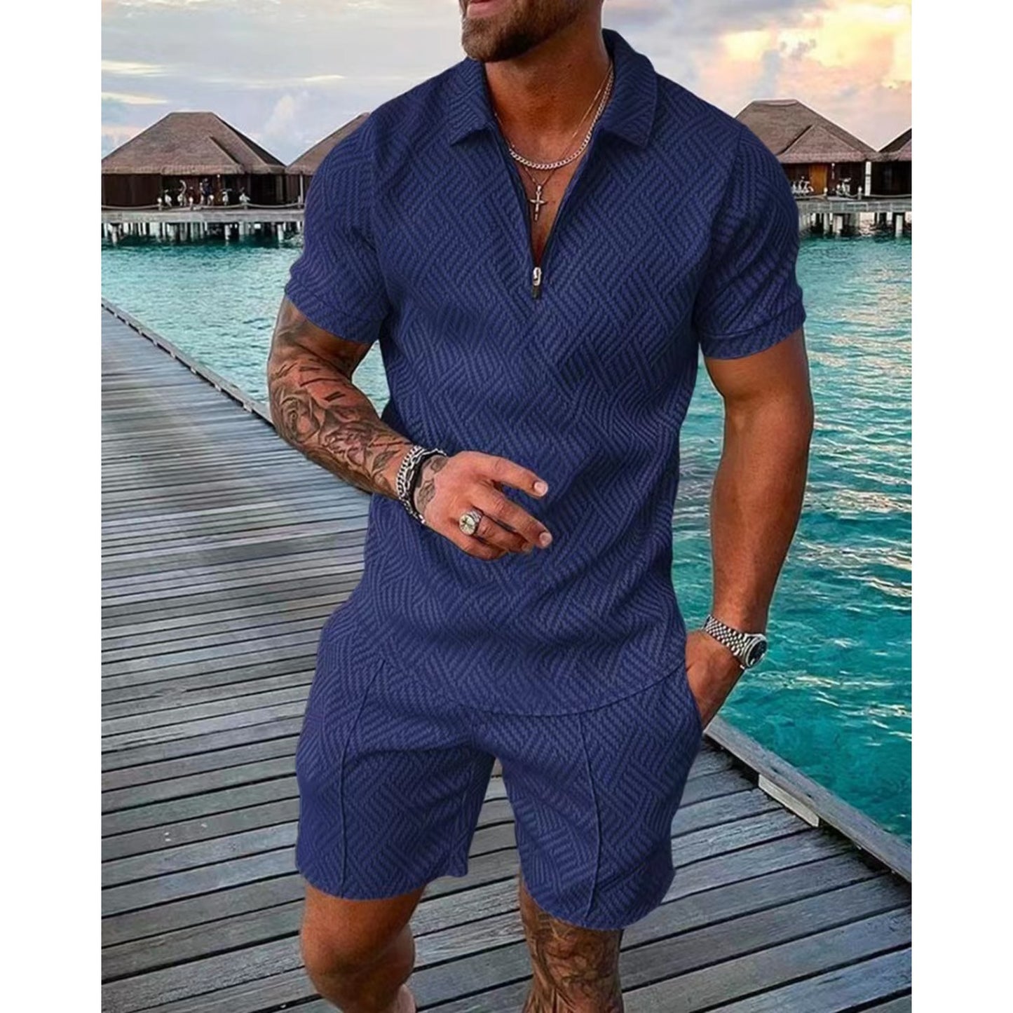 Casual Polo Shirt Suit