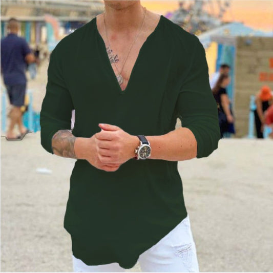 Men's V-Neck Casual Shirt