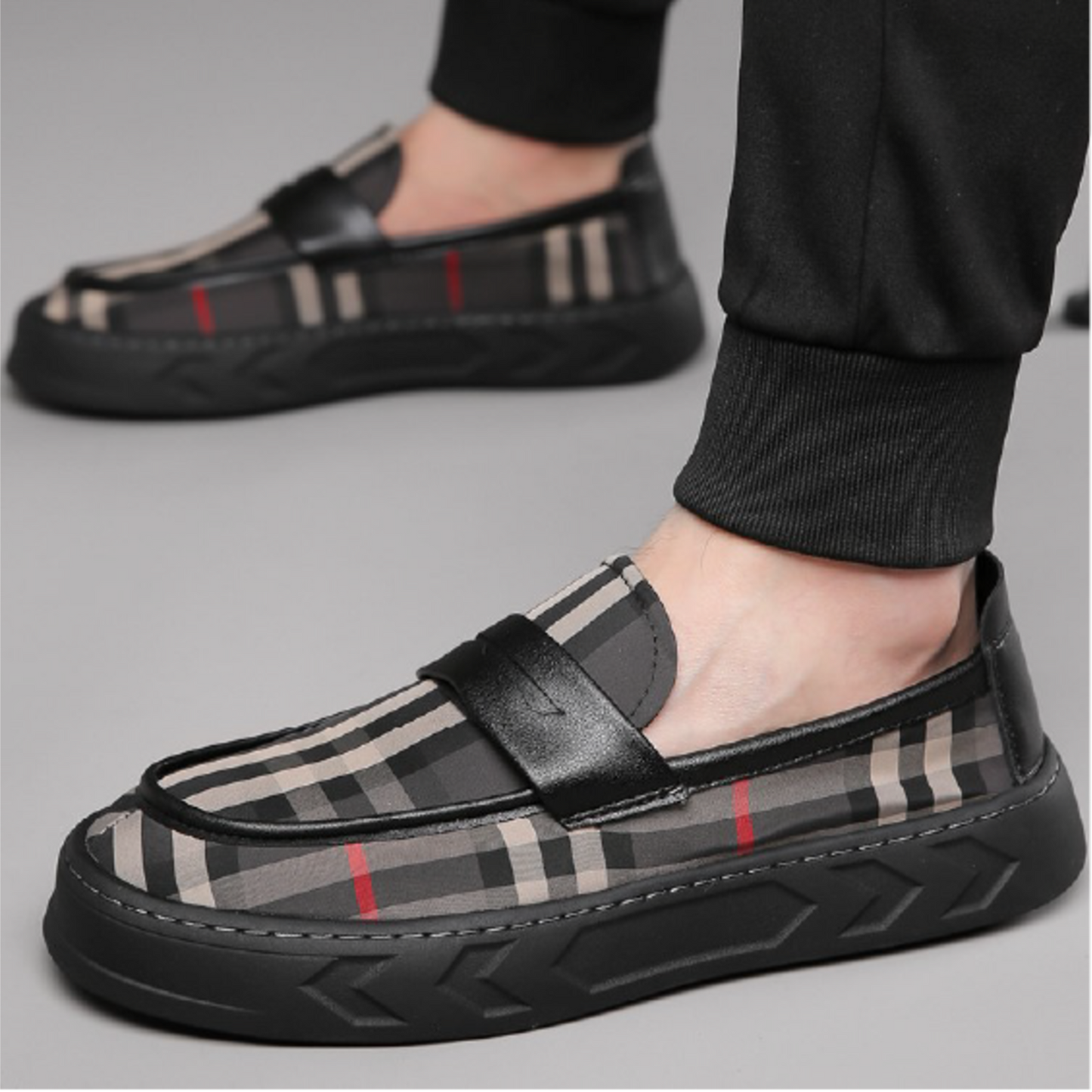 British Plaid Casual Shoes