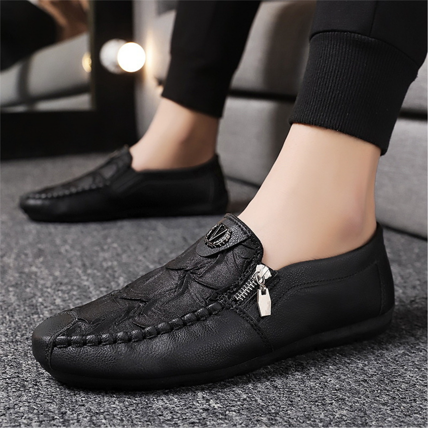 Retro Zipper Casual Shoes